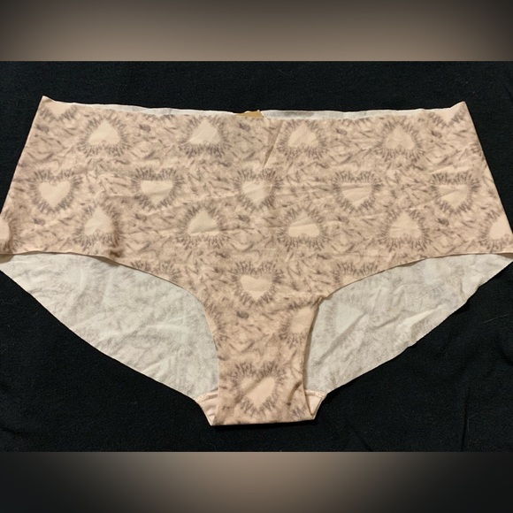 Victorias Secret Pink No Show Cotton Hipster Underwear Iced Coffee Heart Tie Dye - Picture 6 of 8